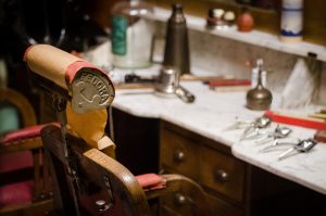 old school barbershop training chair